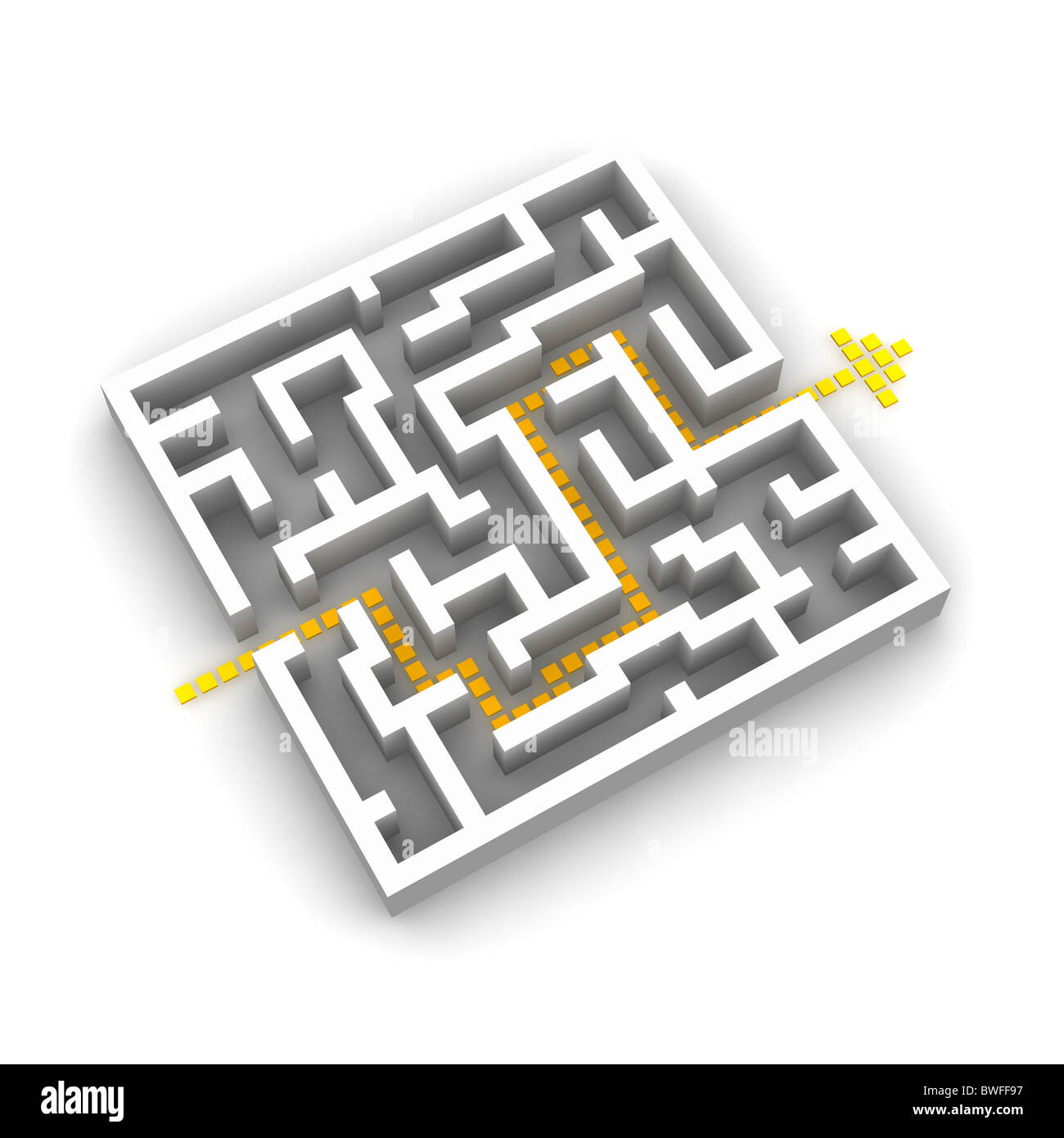 Path through labyrinth. 3d rendered image Stock Photo - Alamy