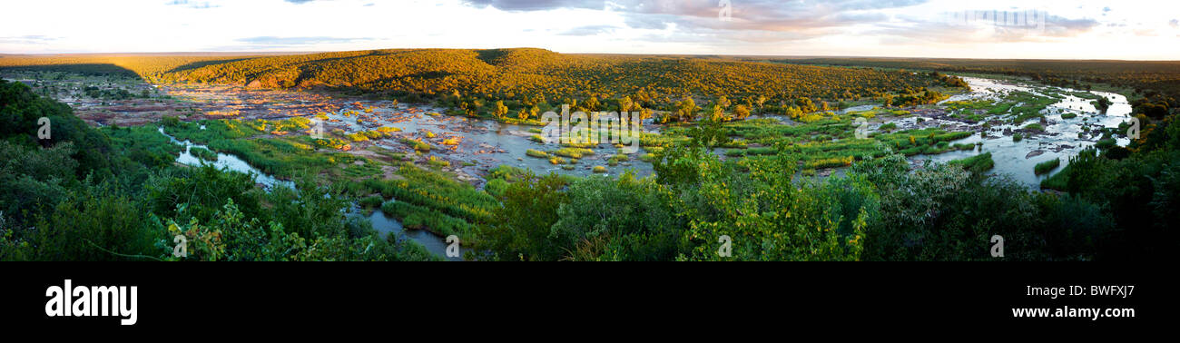 Panoramic view over Olifants river, Kruger National Park, Mpumalanga Province, South Africa Stock Photo