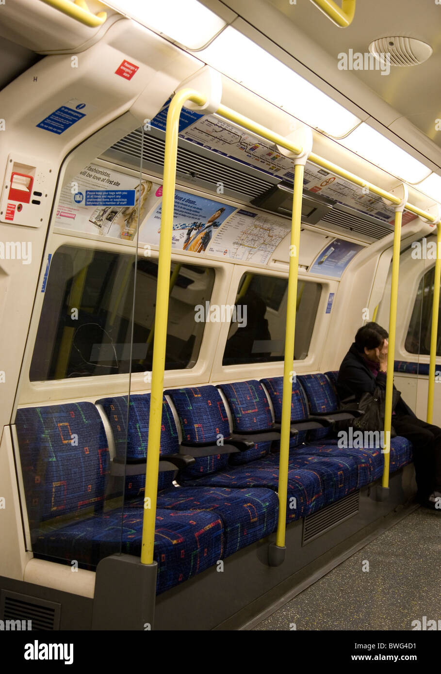 Inside London Underground Carriage Stock Photo Alamy
