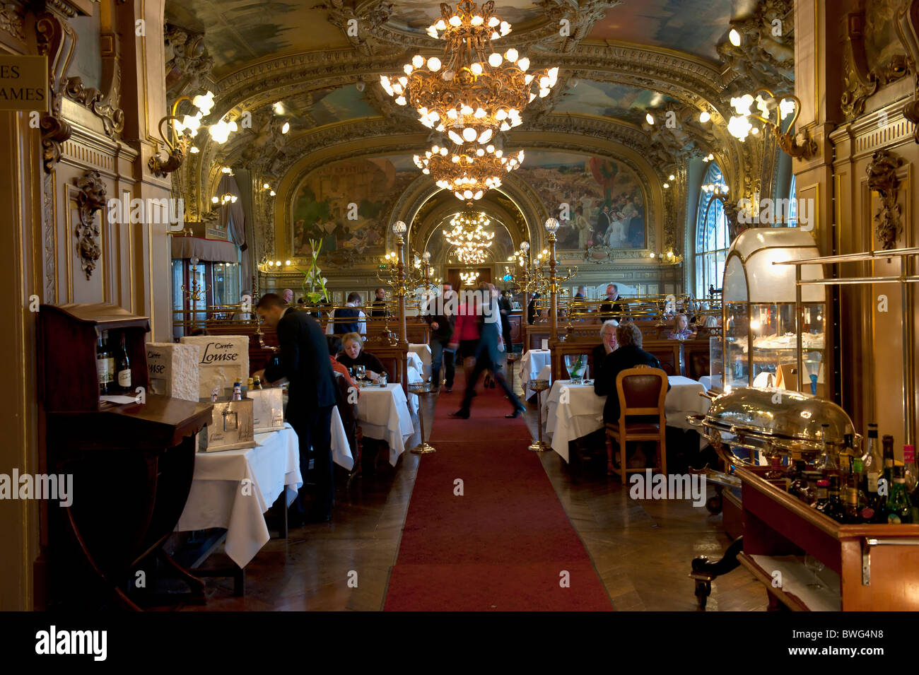 Le Train Bleu restaurant, Interior, Lyon railway station, Paris, France Stock Photo