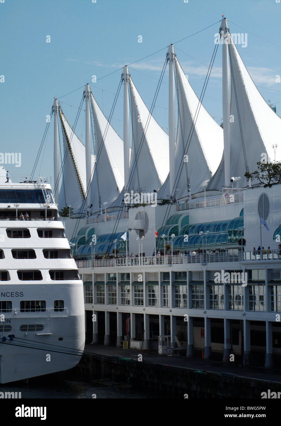 The Vancouver Cruise Ship Terminal at Canada Place in Vancouver, British Columbia, Canada Stock