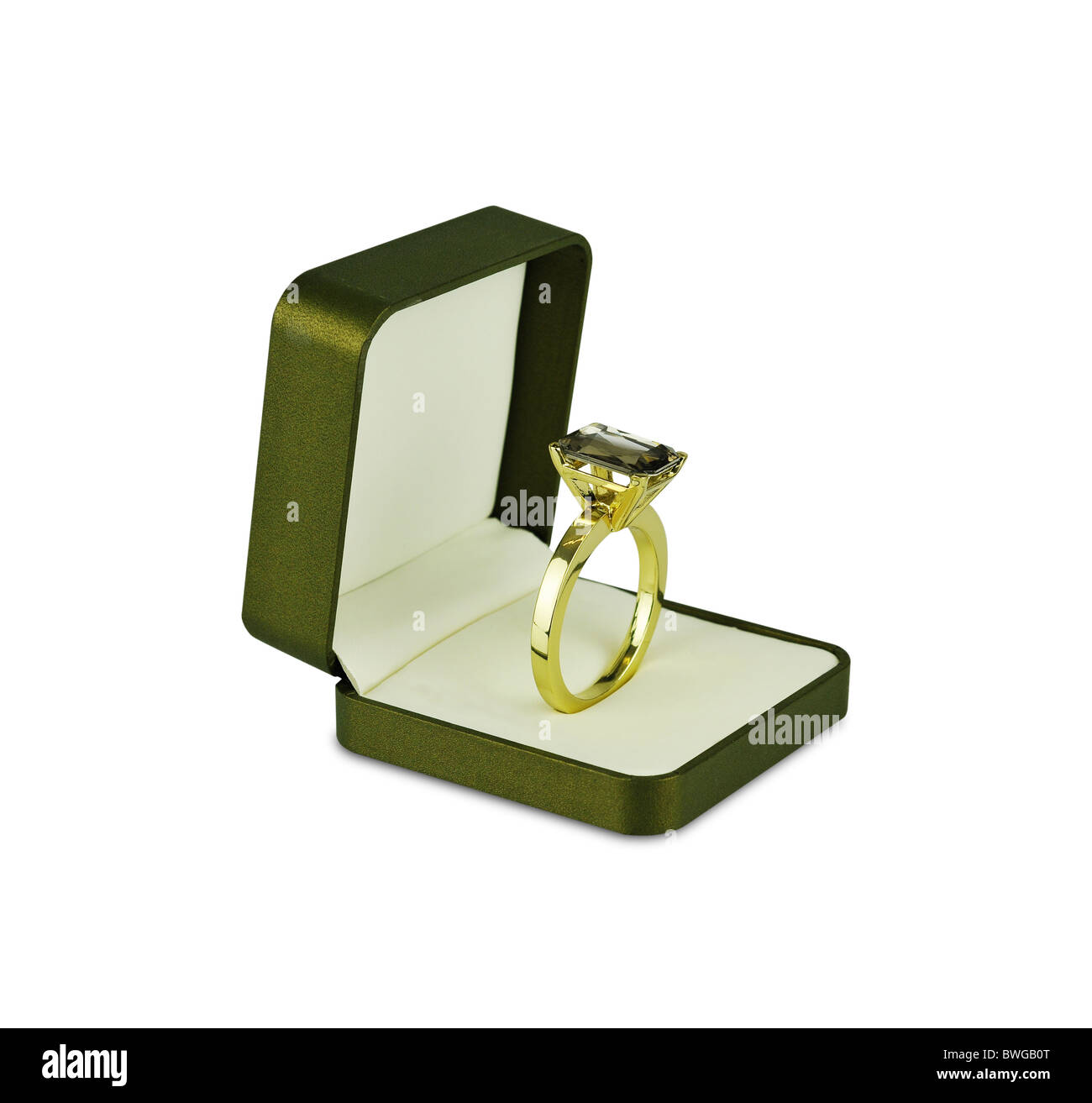 Diamond ring inside jewelry box Stock Photo Alamy