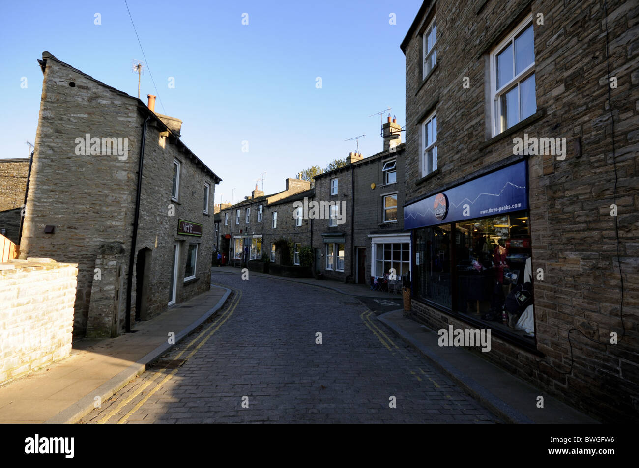 Shops in Hawes, Upper Wensleydale, Yorkshire Dales National Park Stock