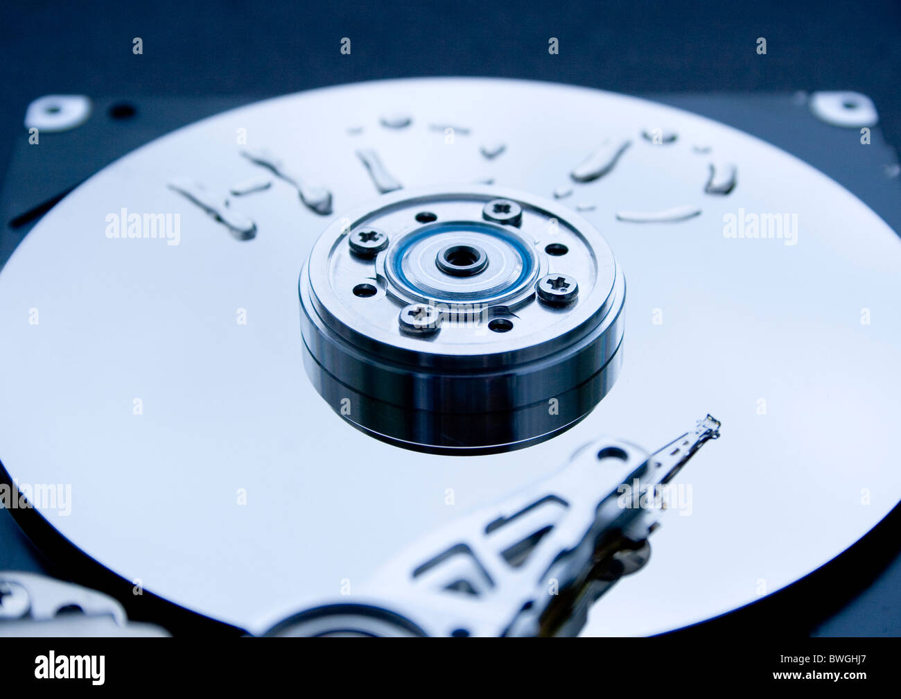 Head of a computer hard drive Stock Photo