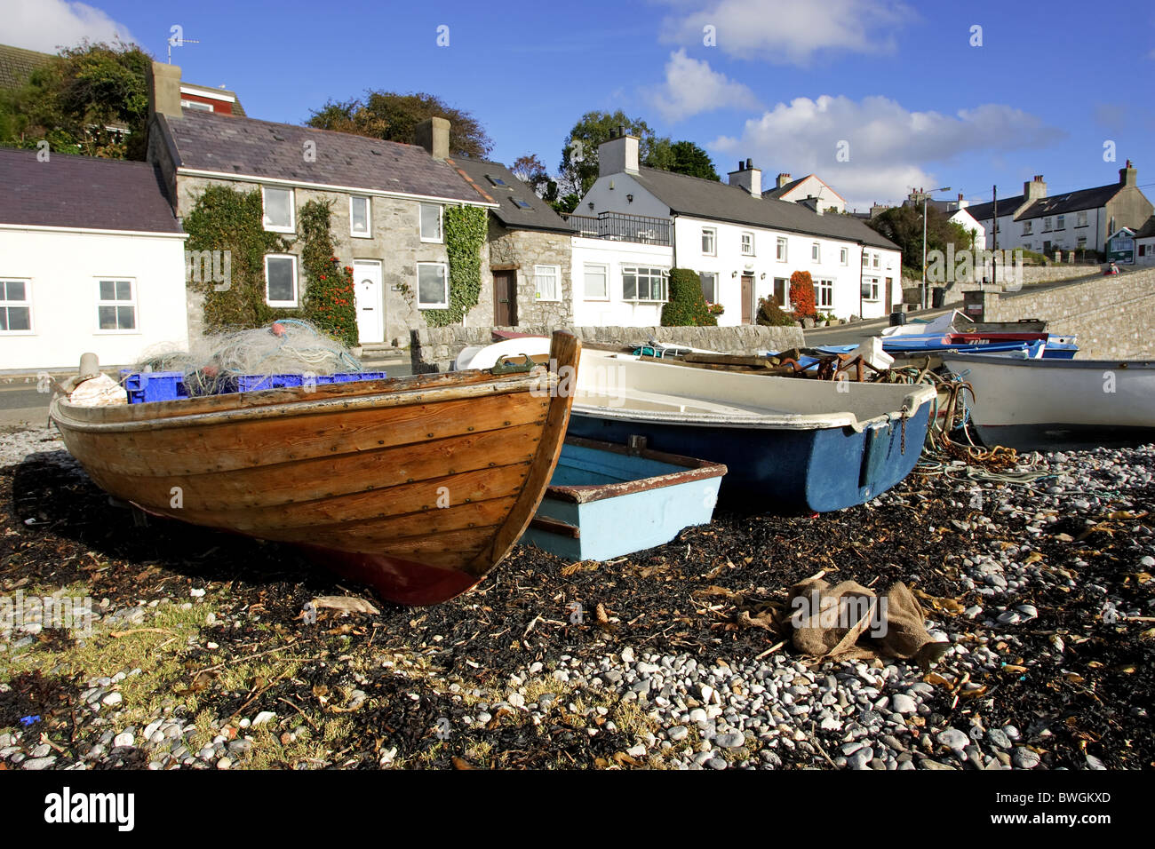 The fishing village of Moelfre on the Isle of Anglesey, North Wales
