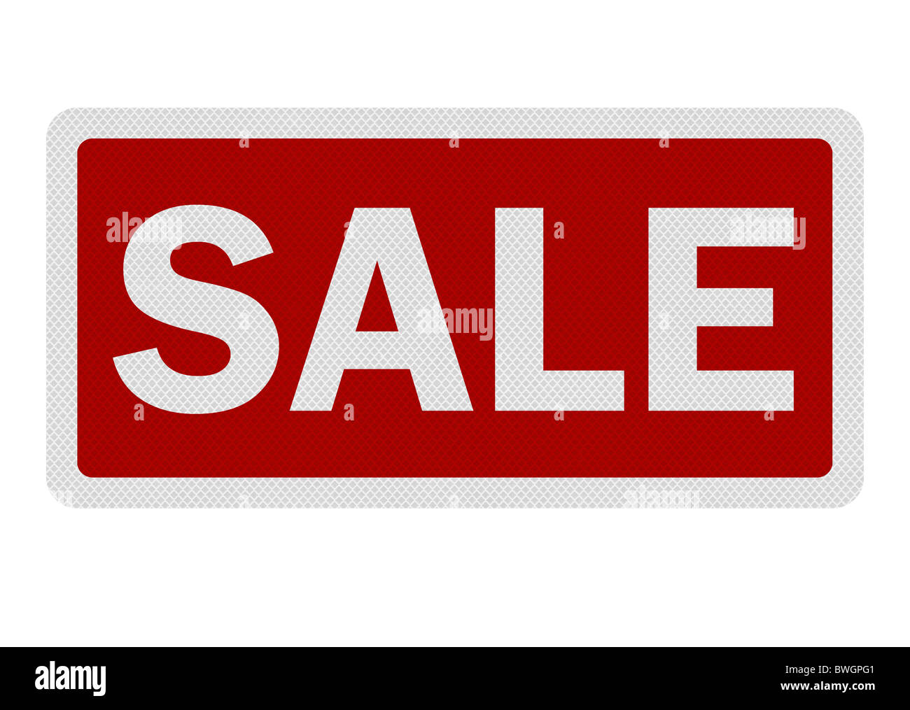 Photo realistic metallic reflective 'sale' road sign, isolated on pure white Stock Photo