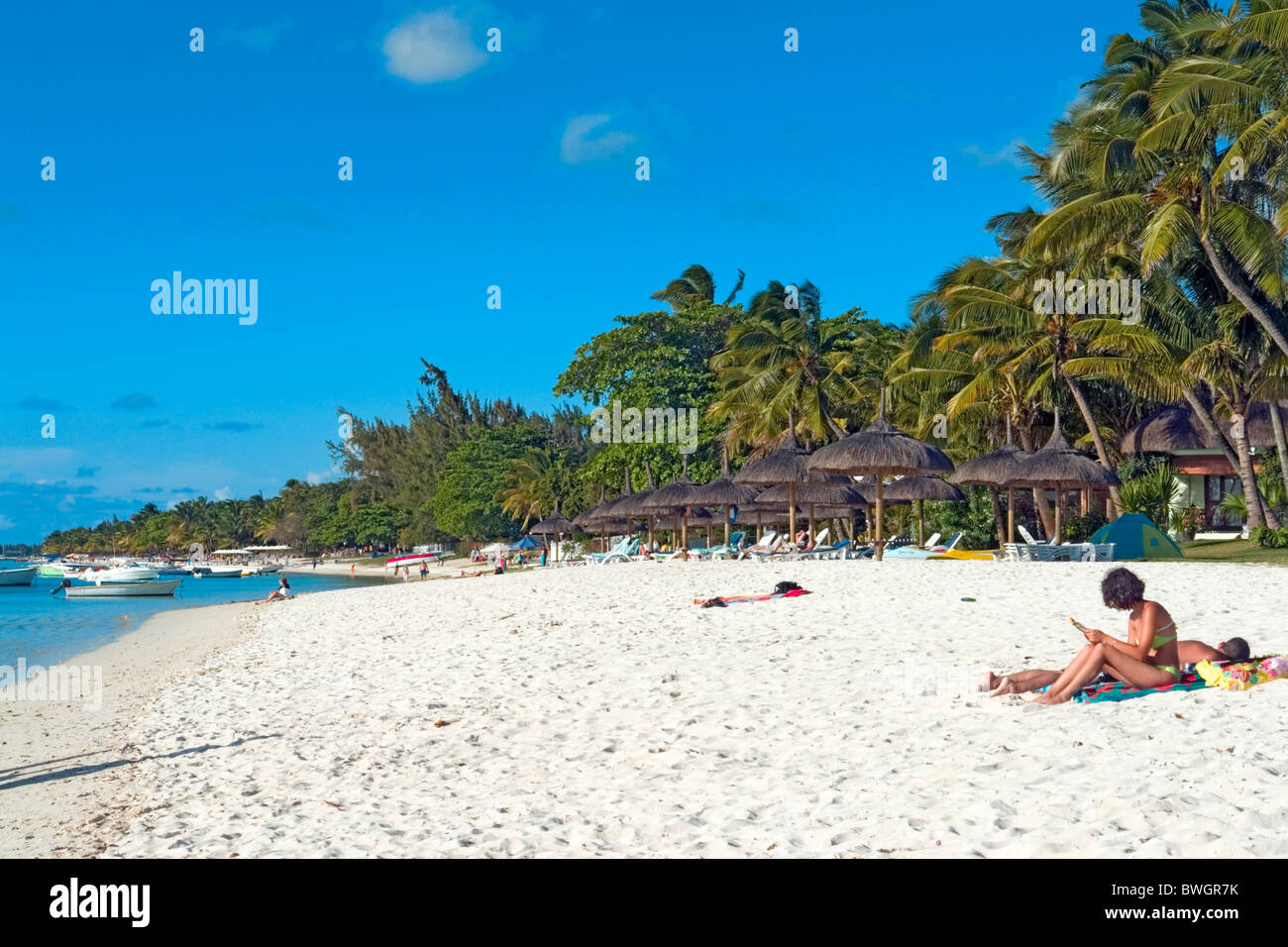 The beach at Trou aux Biches, Mauritius Stock Photo Alamy