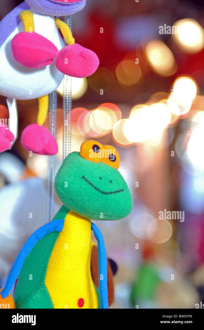 Toys on sale at the Frankfurt Christmas Market, Birmingham, UK Stock Photo