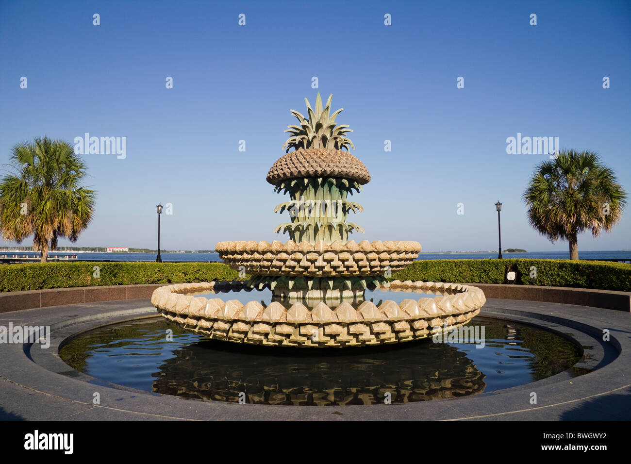 Pineapple fountain in Waterfront Park Charleston South Carolina USA