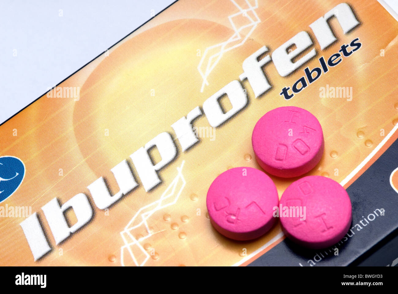Generic image of Ibuprofen, pain relief tablets Stock Photo