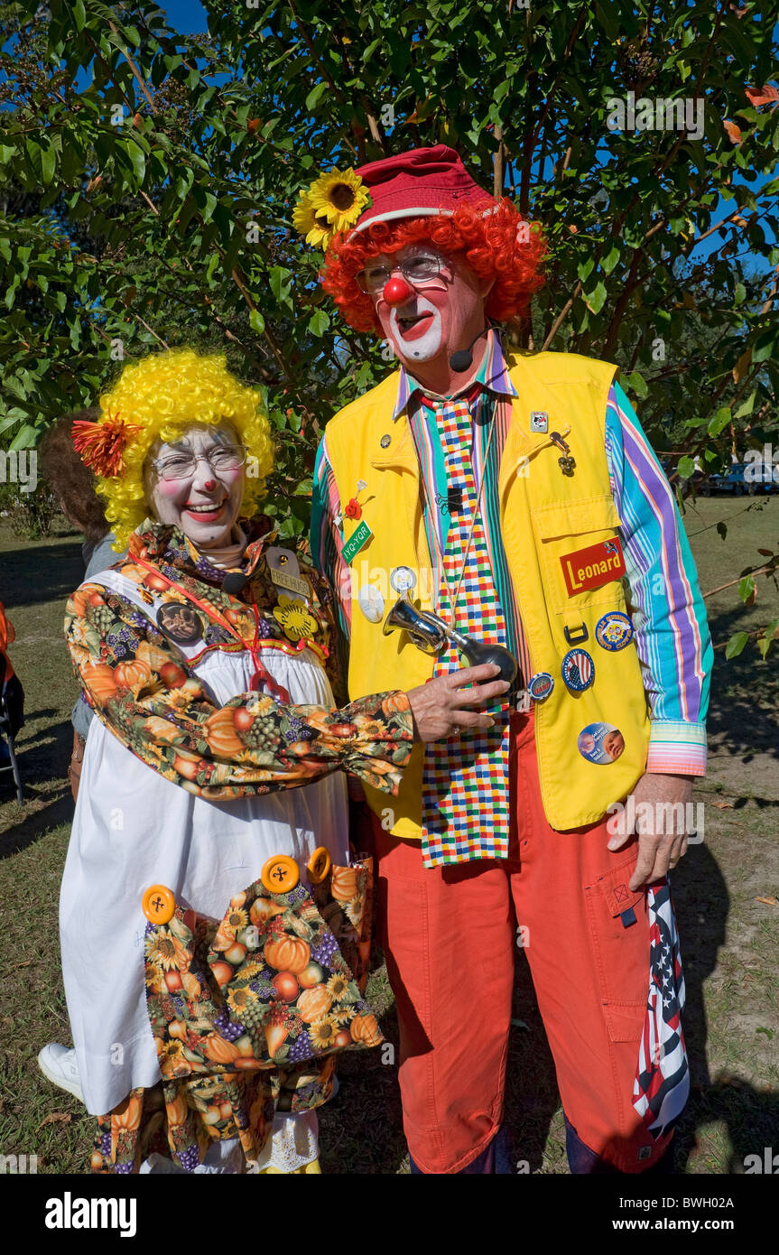 clowns in costume at Crossroads Pregnancy Center's Walk For Life Gospel  sing and fundraiser Fort White Florida Stock Photo - Alamy