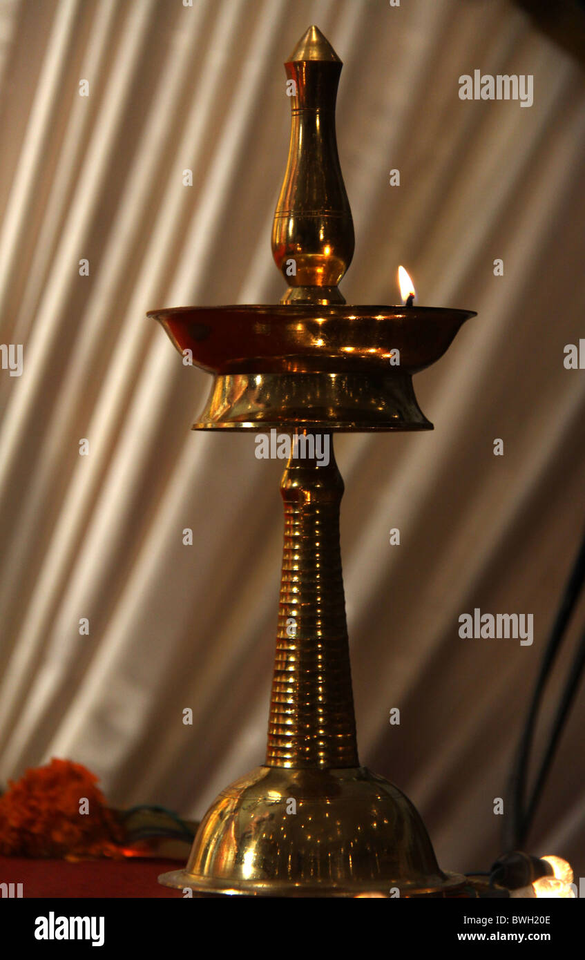 Indian oil lamp, Vilakke Stock Photo Alamy