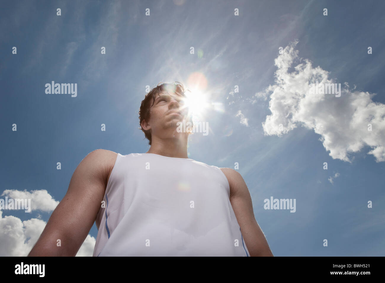 Runner In The Sun Runner photographed against the sun Stock Photo - Alamy