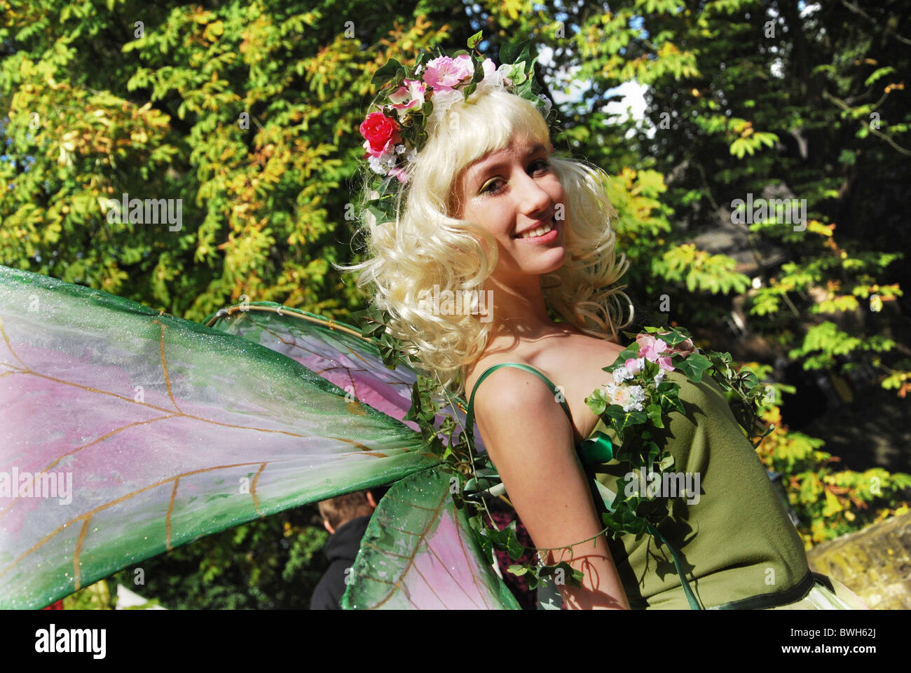 colourful character at Elf Fantasy Fair Arcen Netherlands Stock Photo