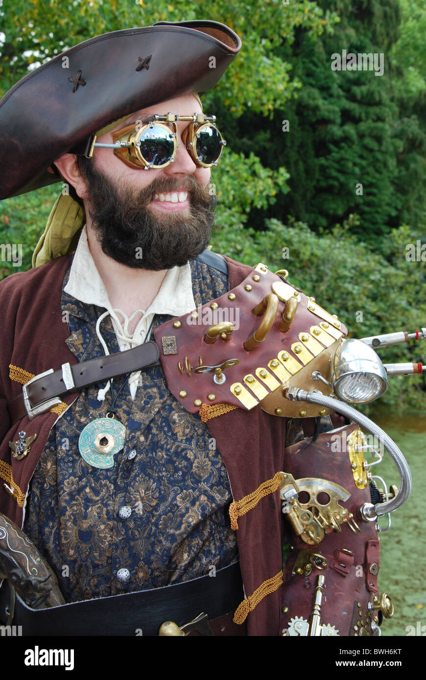 steampunk pirate at 2010 Fantasy Fair Arcen Netherlands Stock Photo