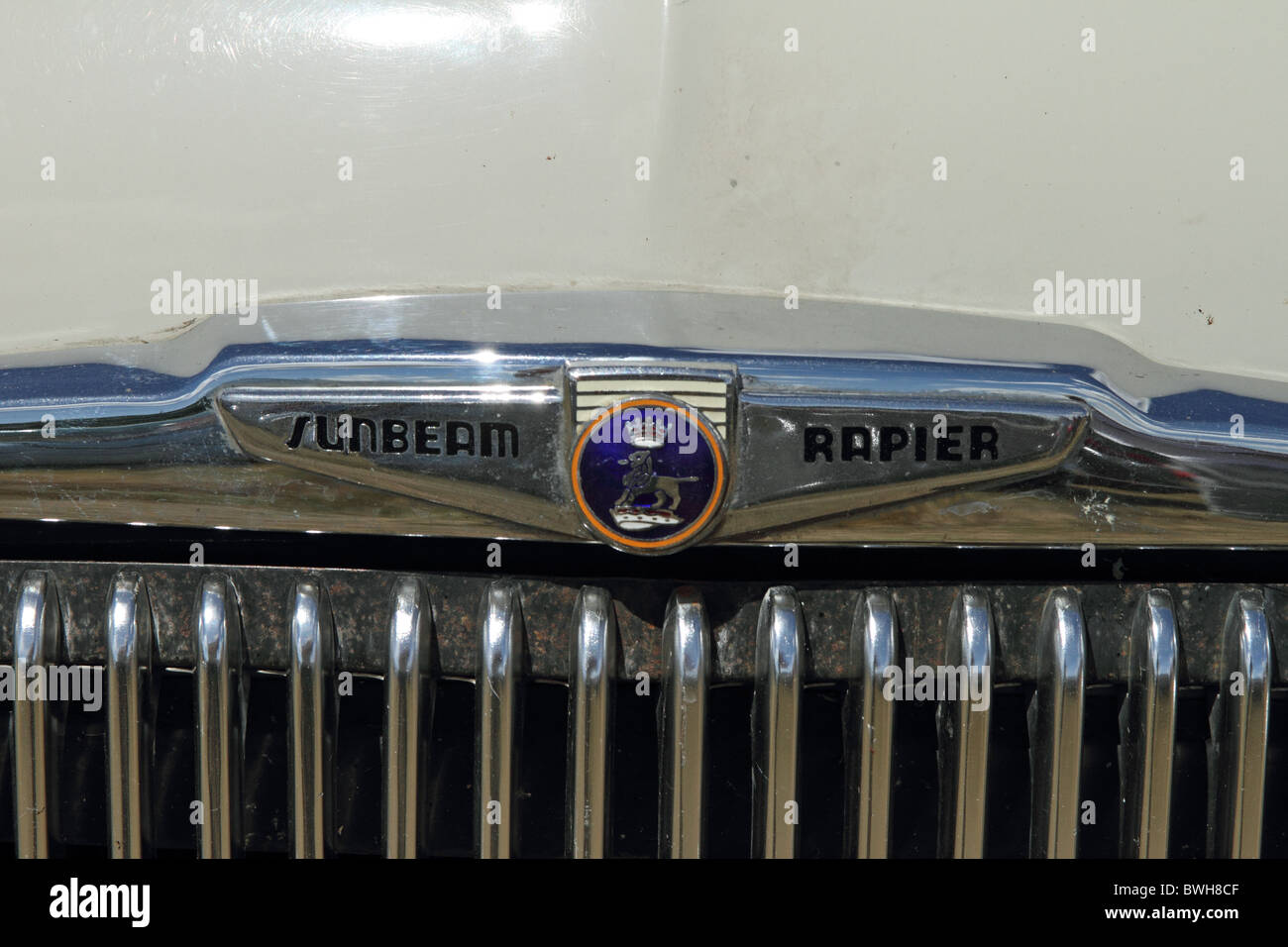 Badge or Motif on a 1961 Sunbeam Rapier 3a. Stock Photo