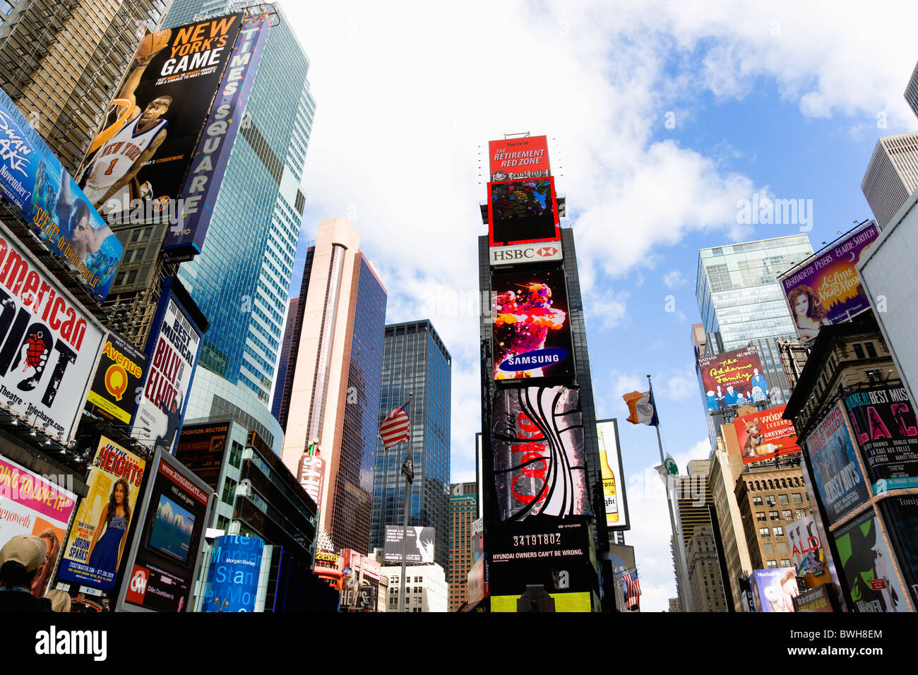 USA New York NYC Manhattan Skyscrapers in Times Square at junction of 7th Avenue and Broadway