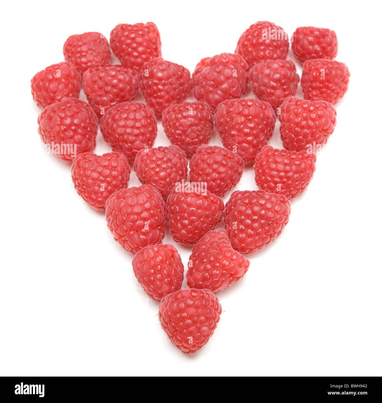 Raspberries formed into Heart Shape A Healthy Diet Stock Photo Alamy