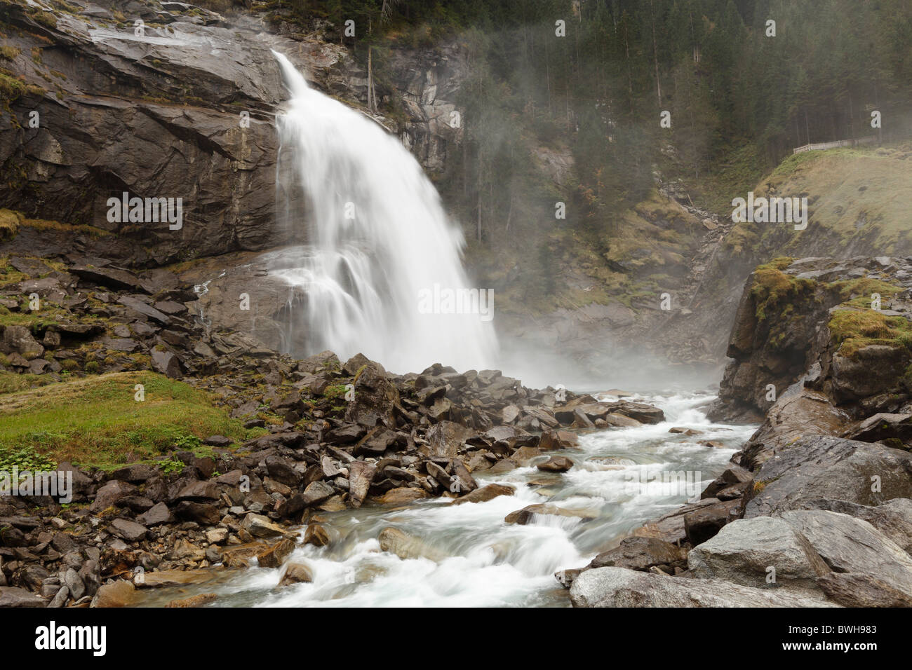 Krimmler Wasserfaelle waterfalls, Nationalpark Hohe Tauern national park, Krimml, Pinzgau, er Land county, , Austria, Europe Stock Photo