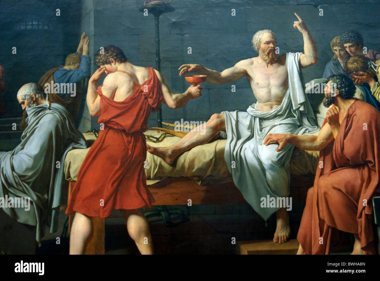Detail: The Death of Socrates, 1787, by Jacques-Louis David Stock Photo