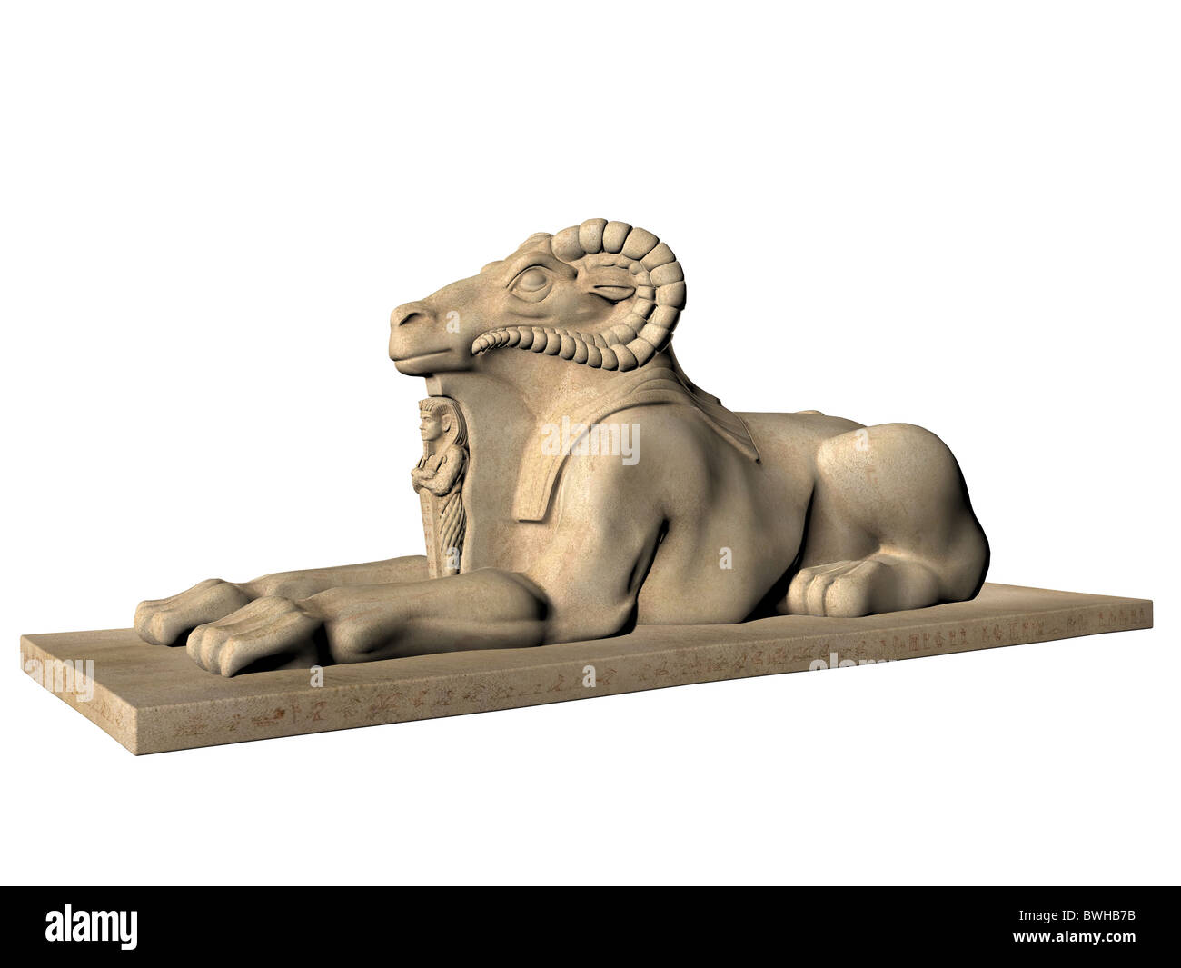 3D illustration of ancient Egyptian god Amun Stock Photo