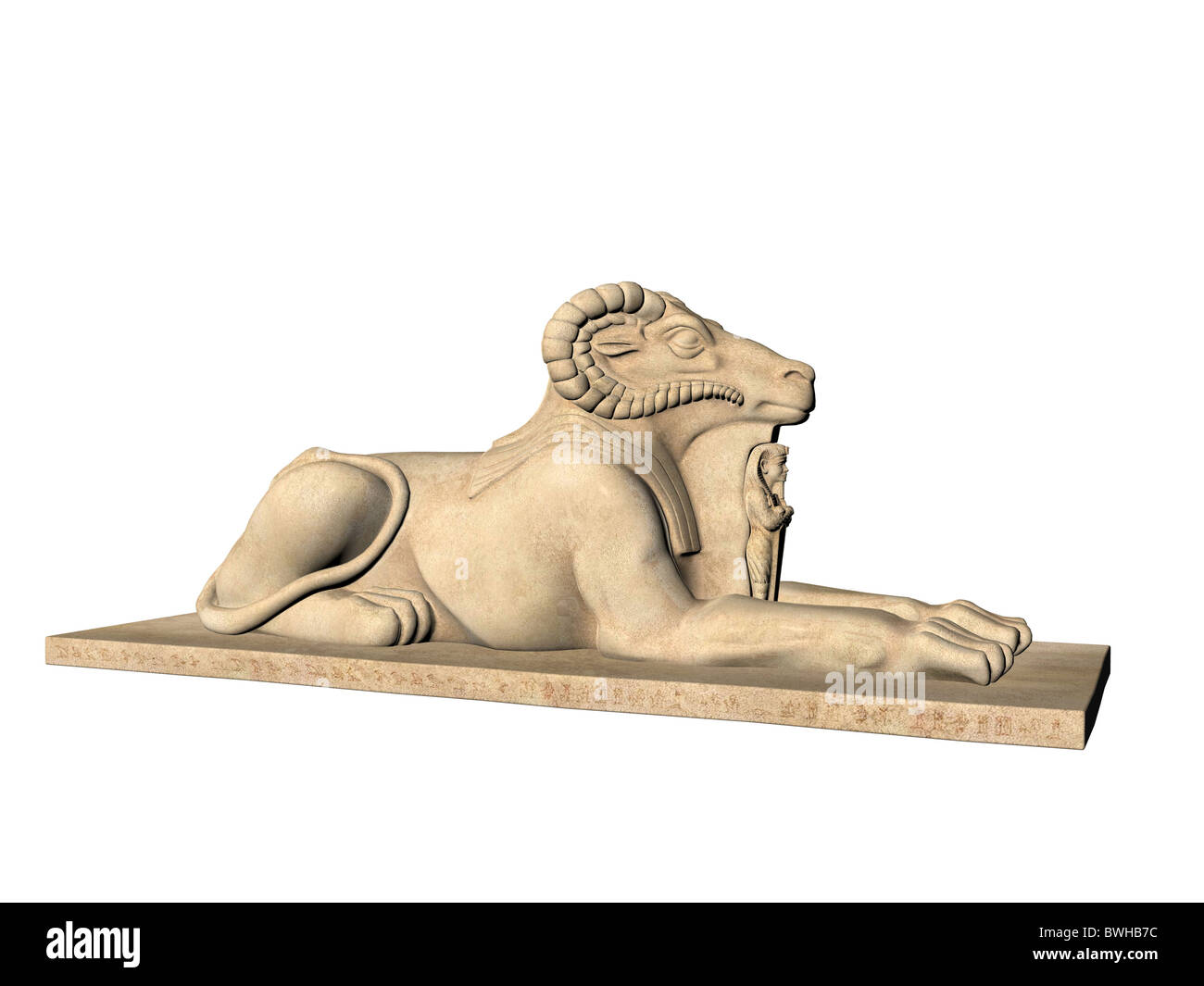 3D illustration of ancient Egyptian god Amun Stock Photo