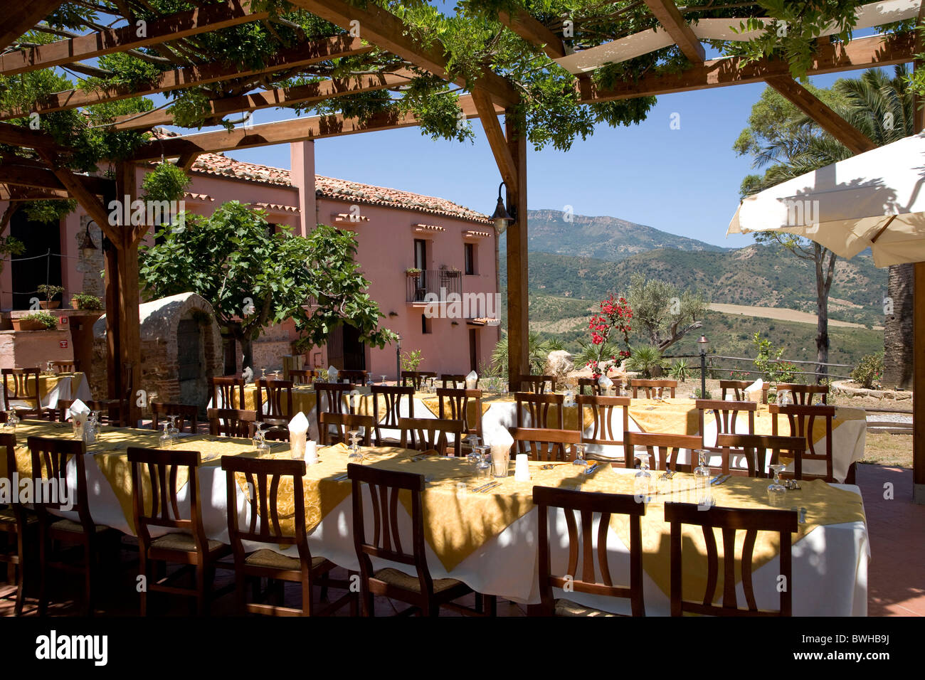 Country hotel, agritourism, Tenuta Lougo Marchese, near Pollina, Province of Palermo, Sicily, Italy, Europe Stock Photo
