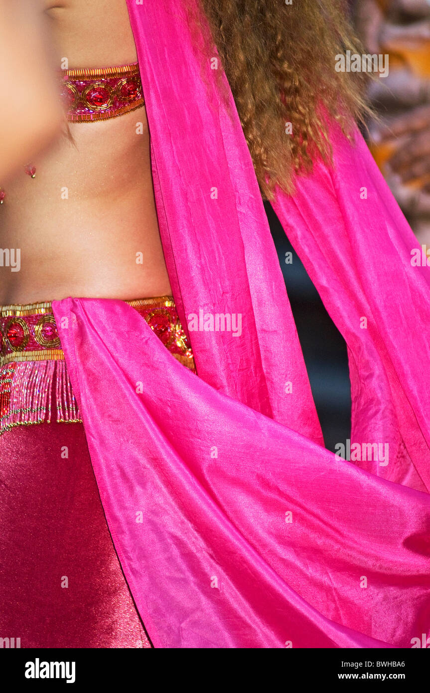 Female belly dancer draped Stock Photo
