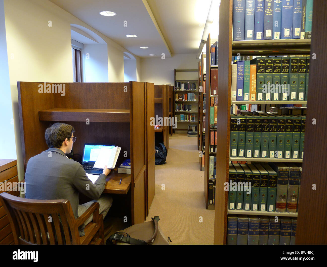 University Library Reading Room Stock Photo