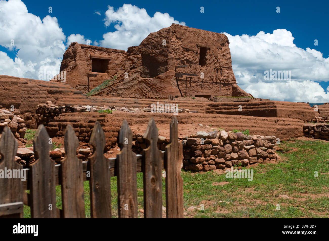 Adobe ruins at Pecos National Historical Park New Mexico Stock Photo