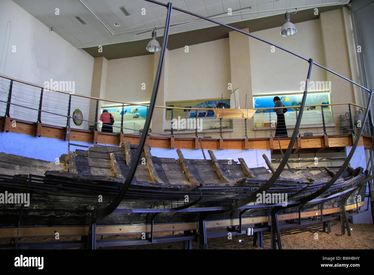Israel, University of Haifa, the 2,400 years old Phoenician boat at the Reuben and Edith Hecht Museum Stock Photo