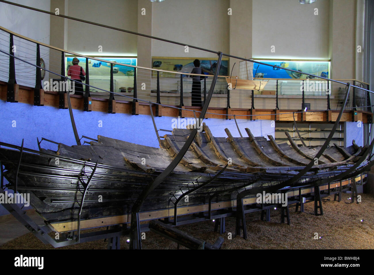 Israel, University of Haifa, the 2,400 years old Phoenician boat at the Reuben and Edith Hecht Museum Stock Photo