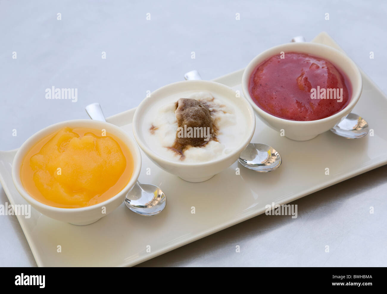 Granita, frozen lemonade drink, ice cream, Noto, Syracuse Province, Sicily, Italy, Europe Stock Photo