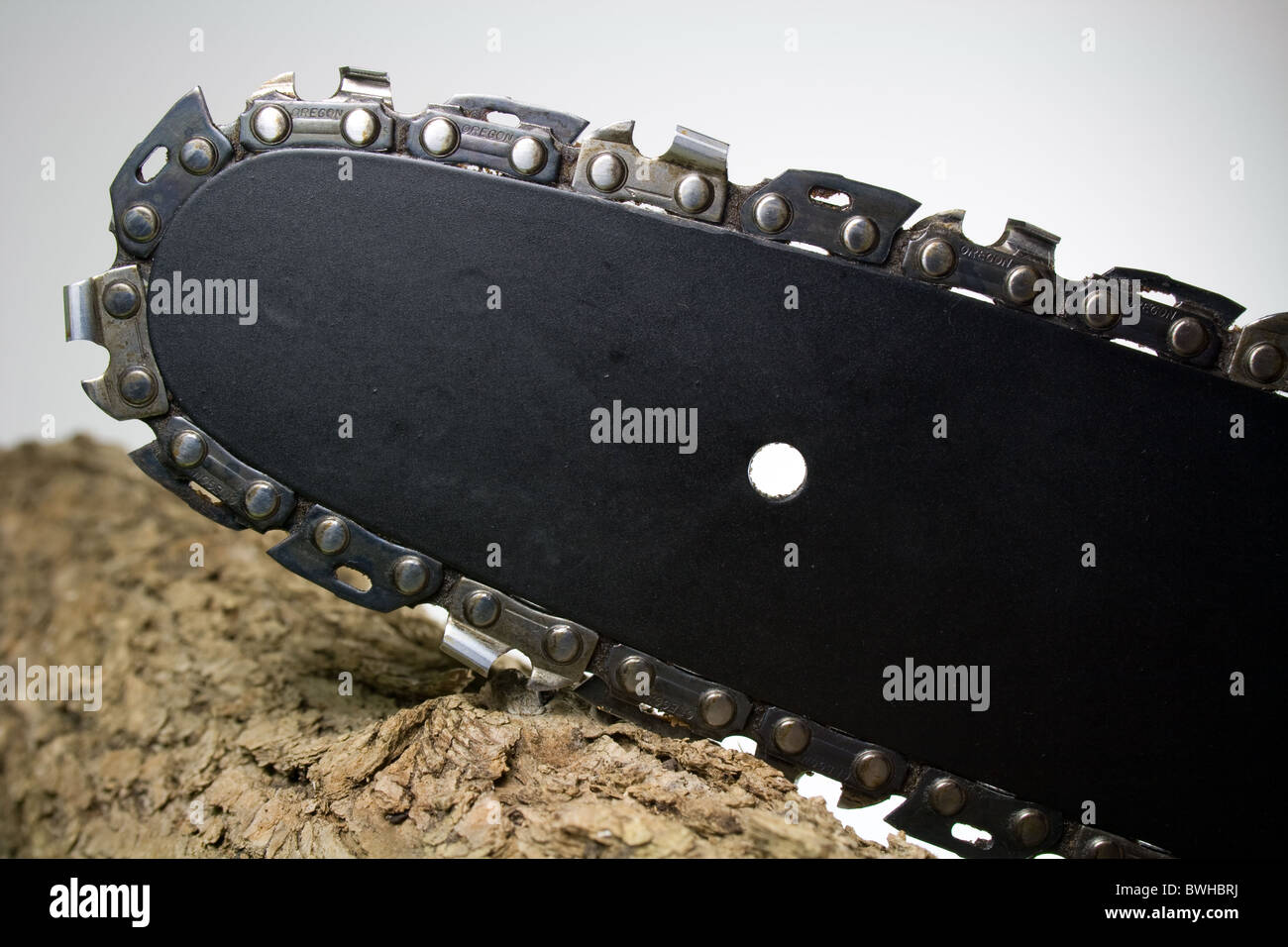 Chain Saw Cutting Wood Stock Photo Alamy