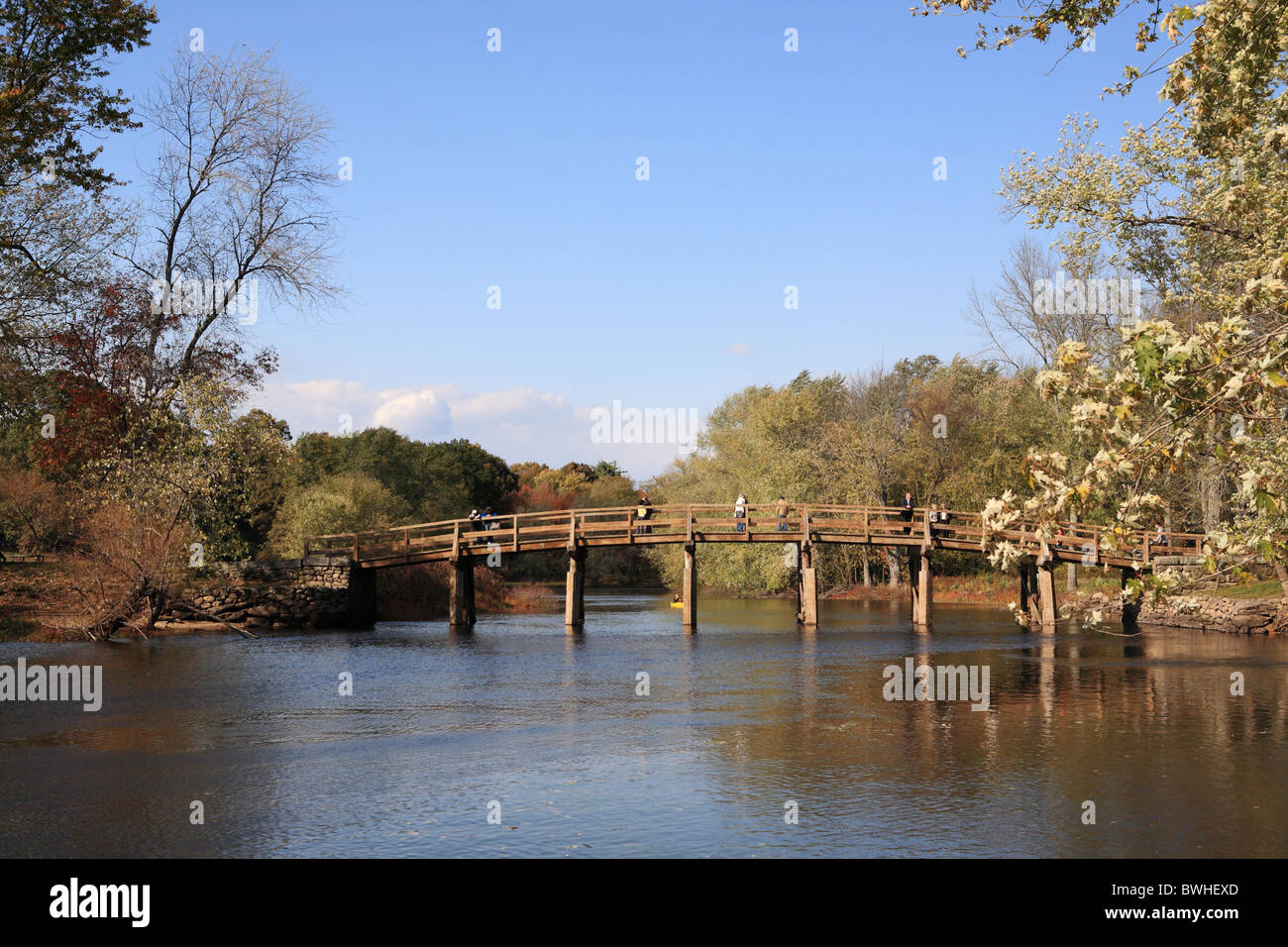 The North Bridge, Minute Man National Park, Concord,  Massachusetts, USA Stock Photo