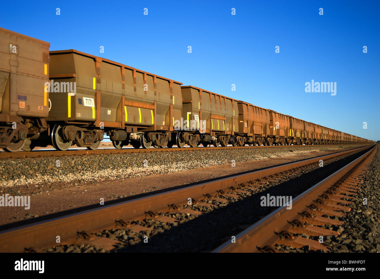 Iron Ore train Pilbara Western Australia Stock Photo