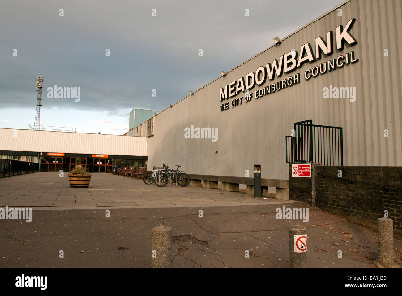 Exterior photograph of entrance to Meadowbank Stadium, Edinburgh Stock