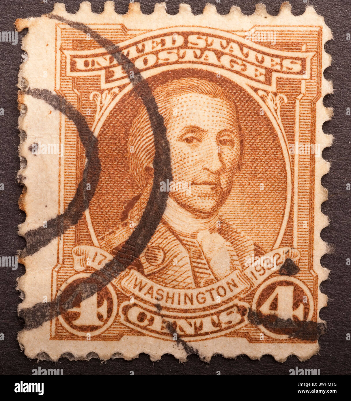 Postage stamp us usa washington president 1732 1932 used philately hi