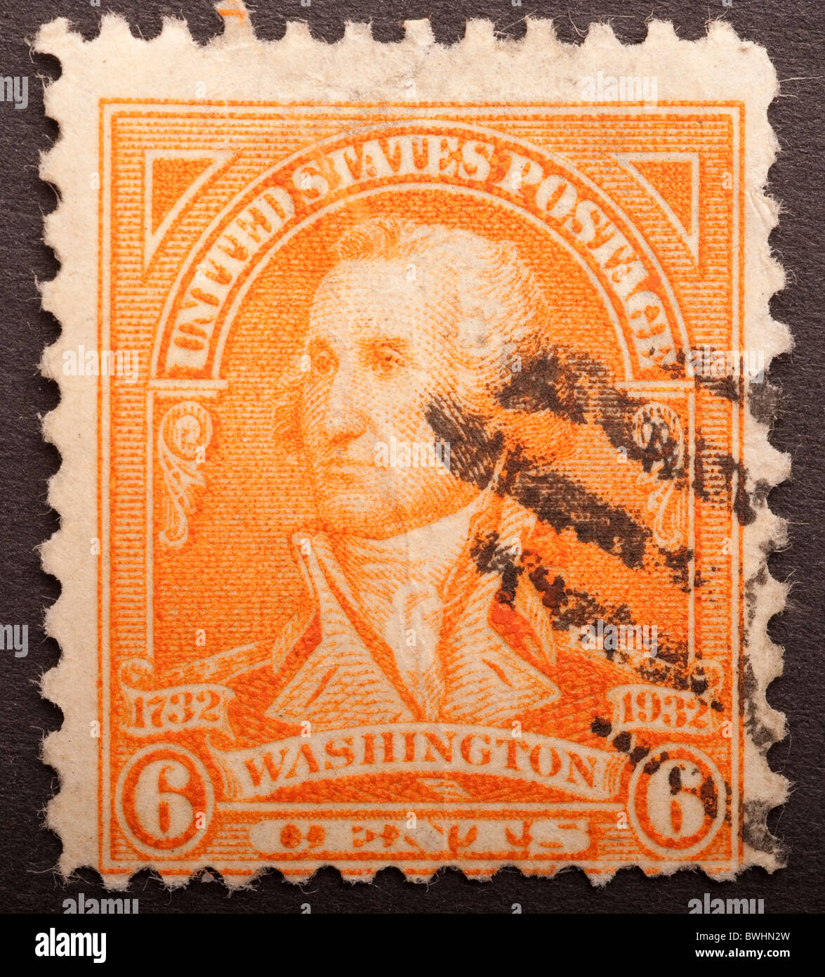 Postage stamp us usa washington president 1732 1932 used philately hi