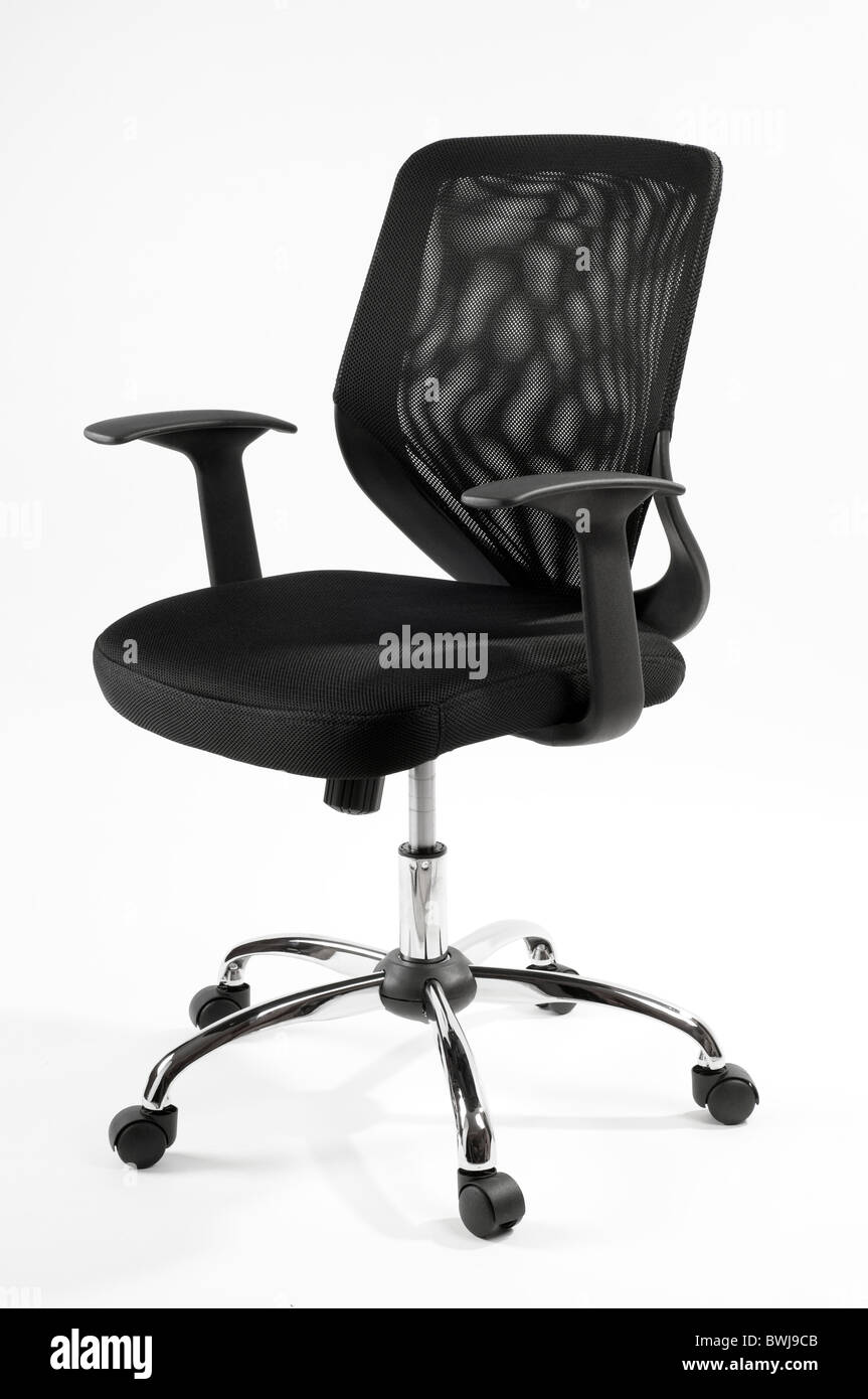 black swivel desk chair or office chair Stock Photo