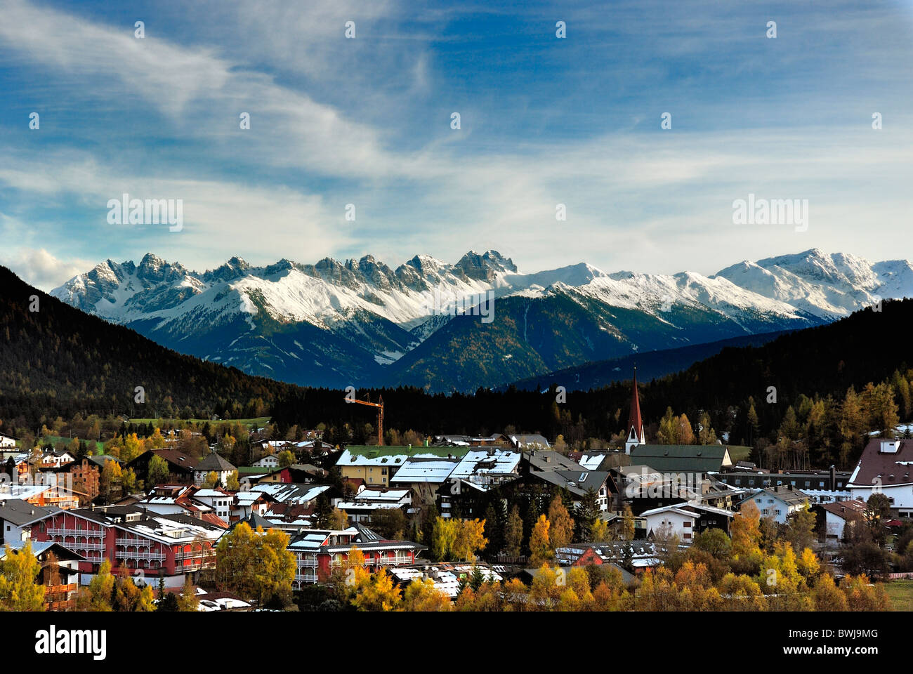autumn scene seefeld Tirol Austria Stock Photo