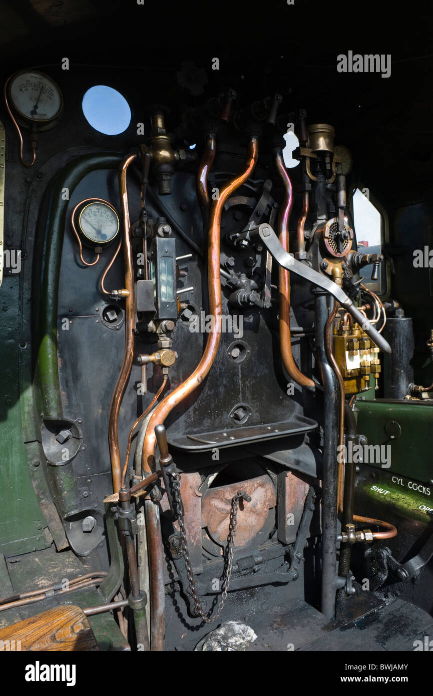 Controls and gauges on footplate of City of Truro 3717 GWR 3700 Class