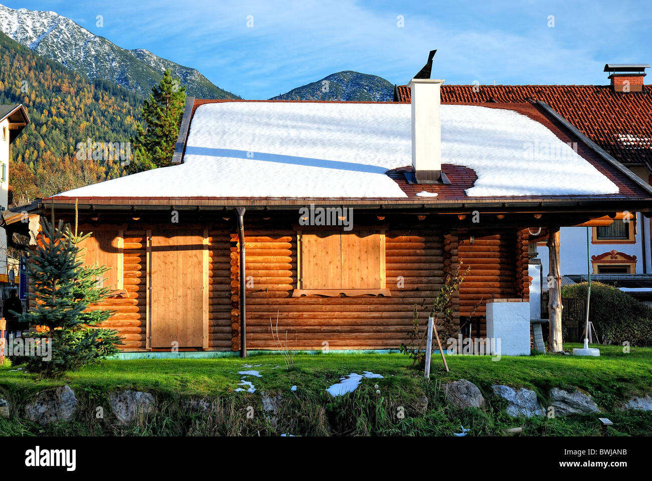 alpine hut seefeld Tirol Austria Stock Photo