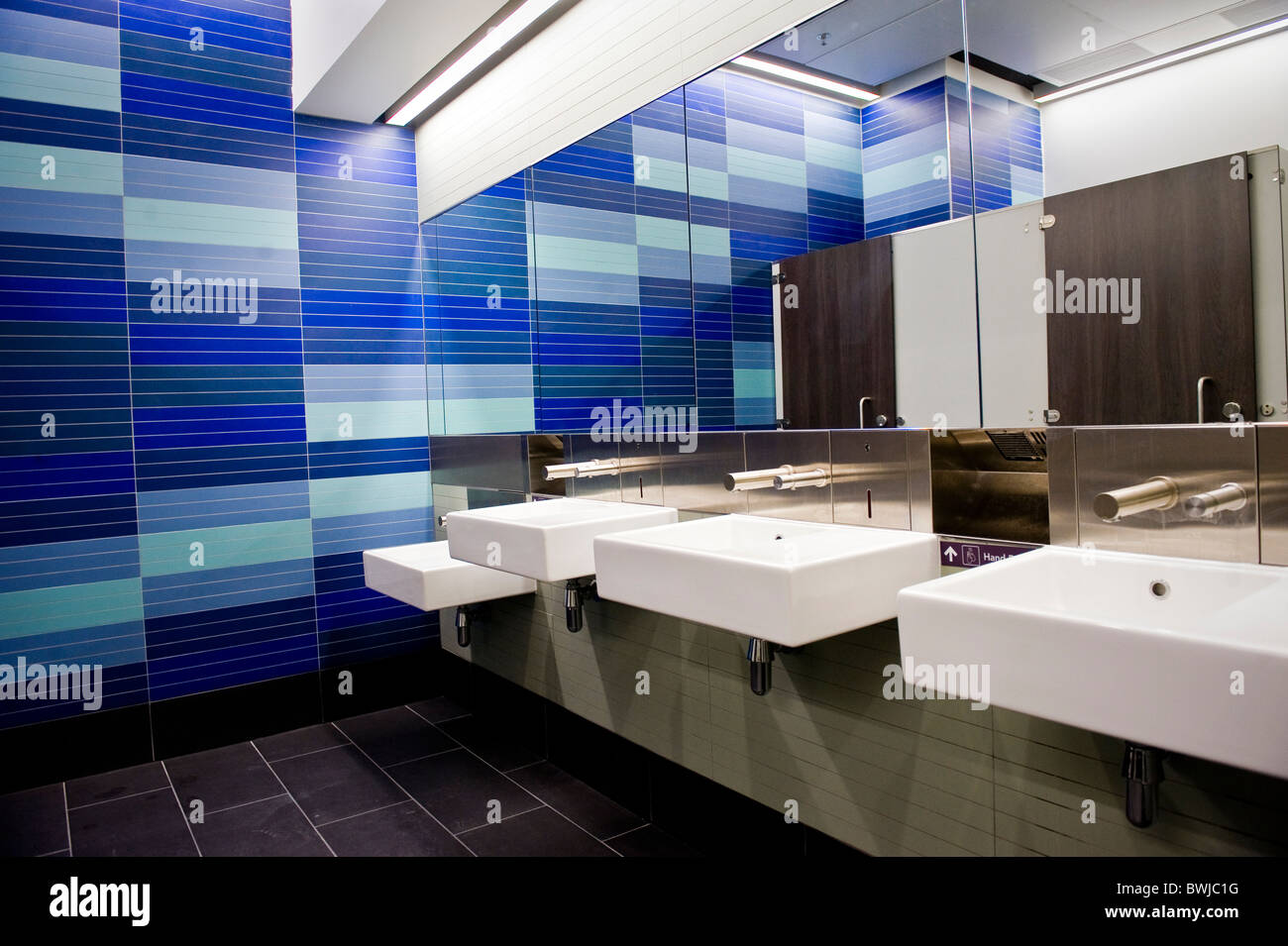 The gent's toilets in Terminal 2 of Dublin Airport Ireland Stock Photo