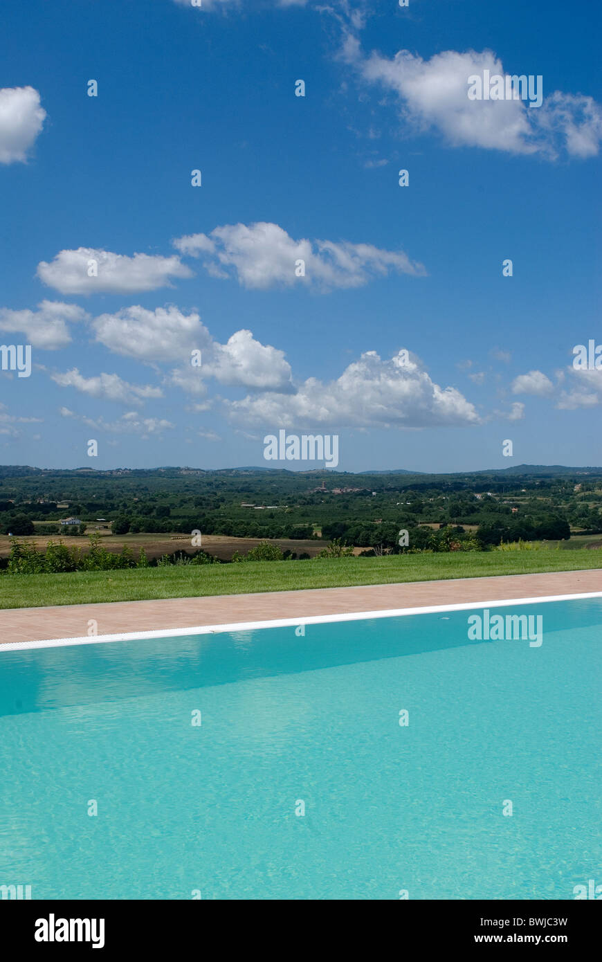 Private swimming pool in country house Stock Photo - Alamy