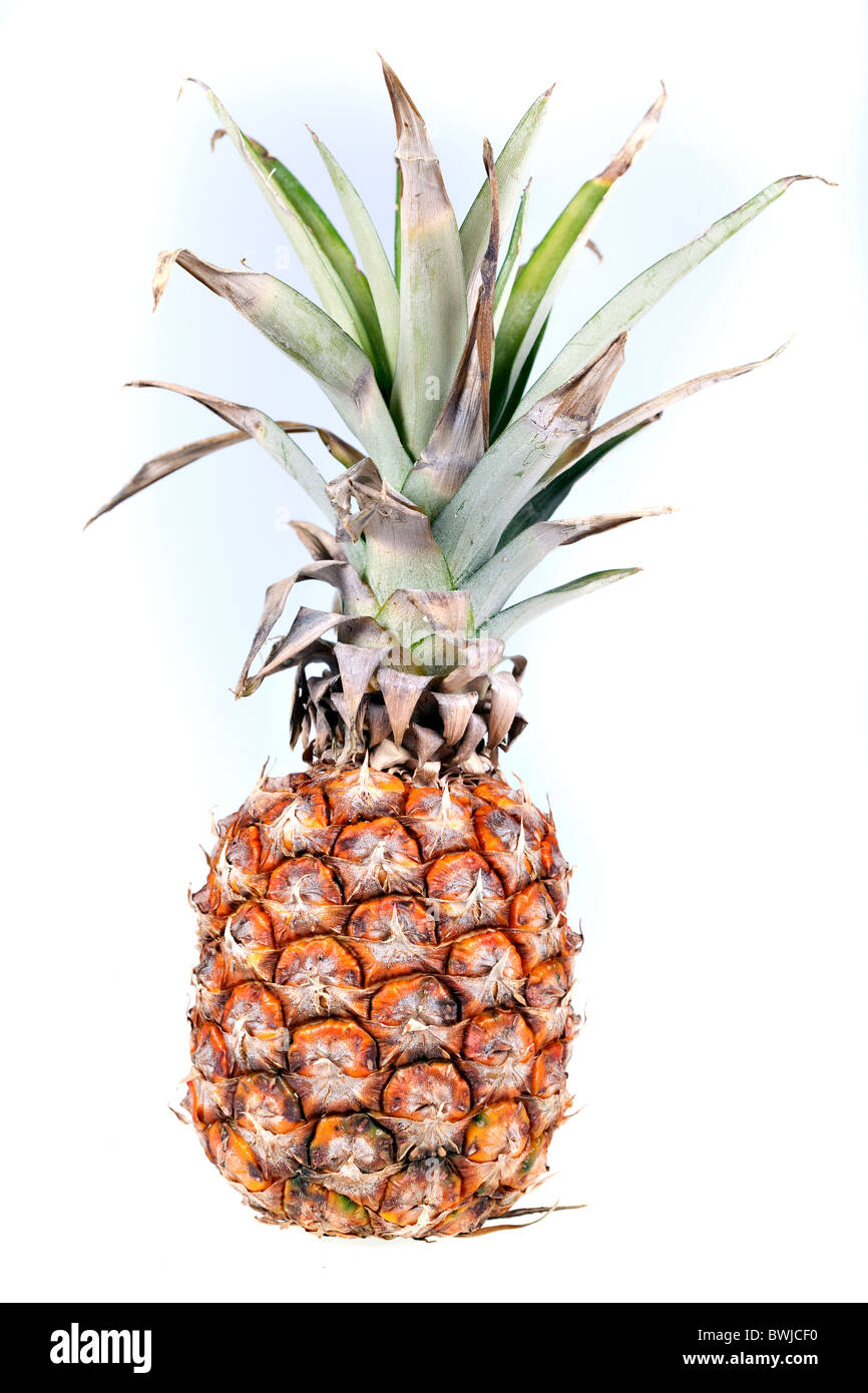 Fresh pineapple isolated on white Stock Photo