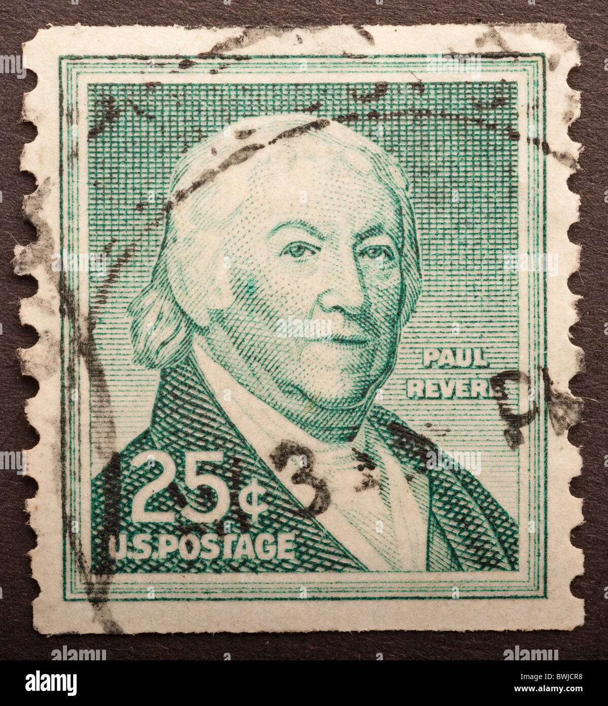 United States Postage 25 cents Stock Photo