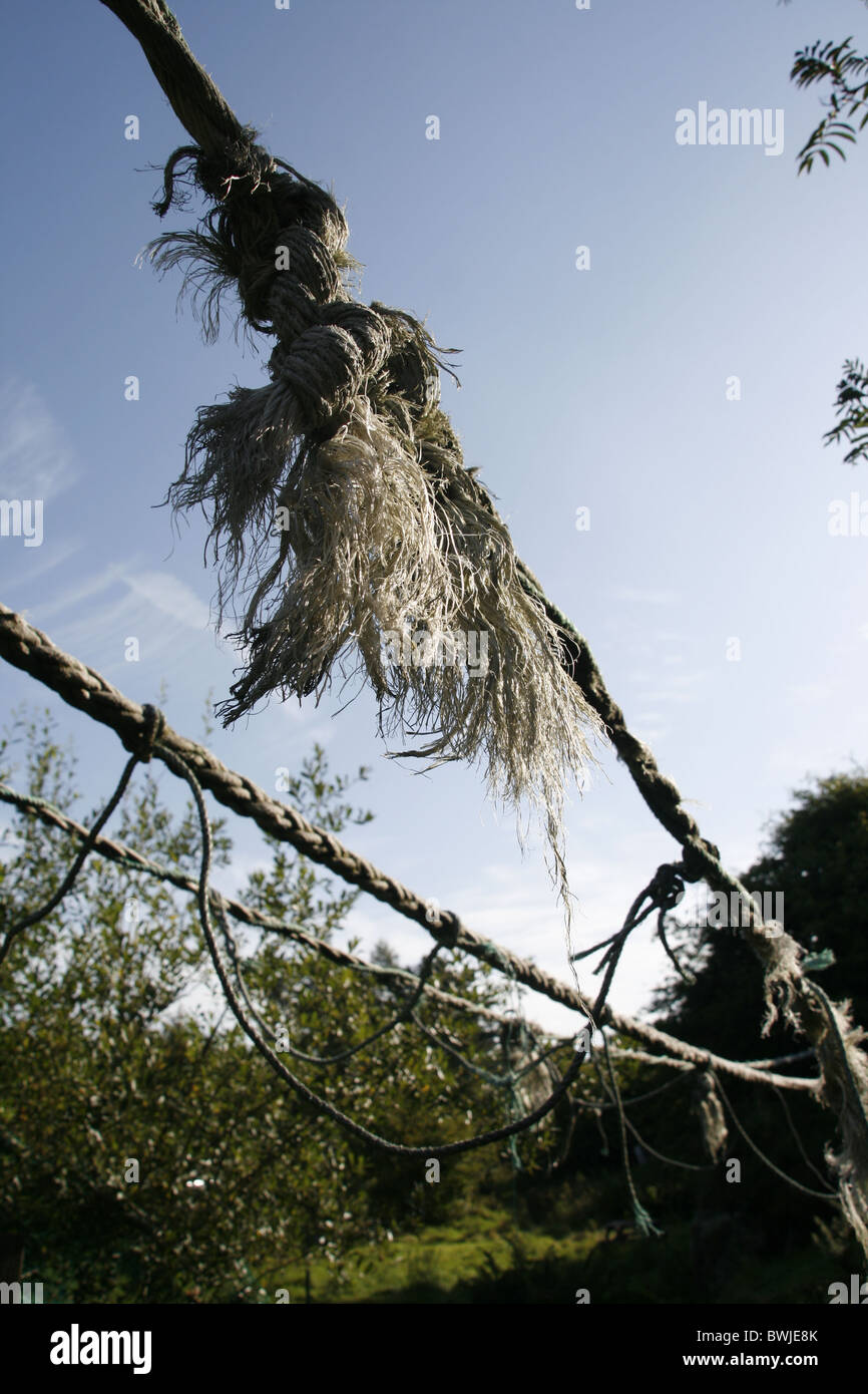 Aged Rope Bridge Children crossing rope bridge hi-res stock photography and images - Alamy