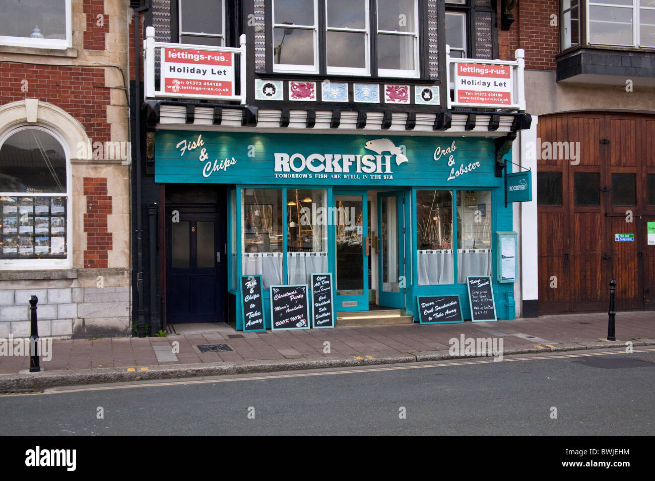 Rockfish fish and chip restaurant Dartmouth Devon, England, United