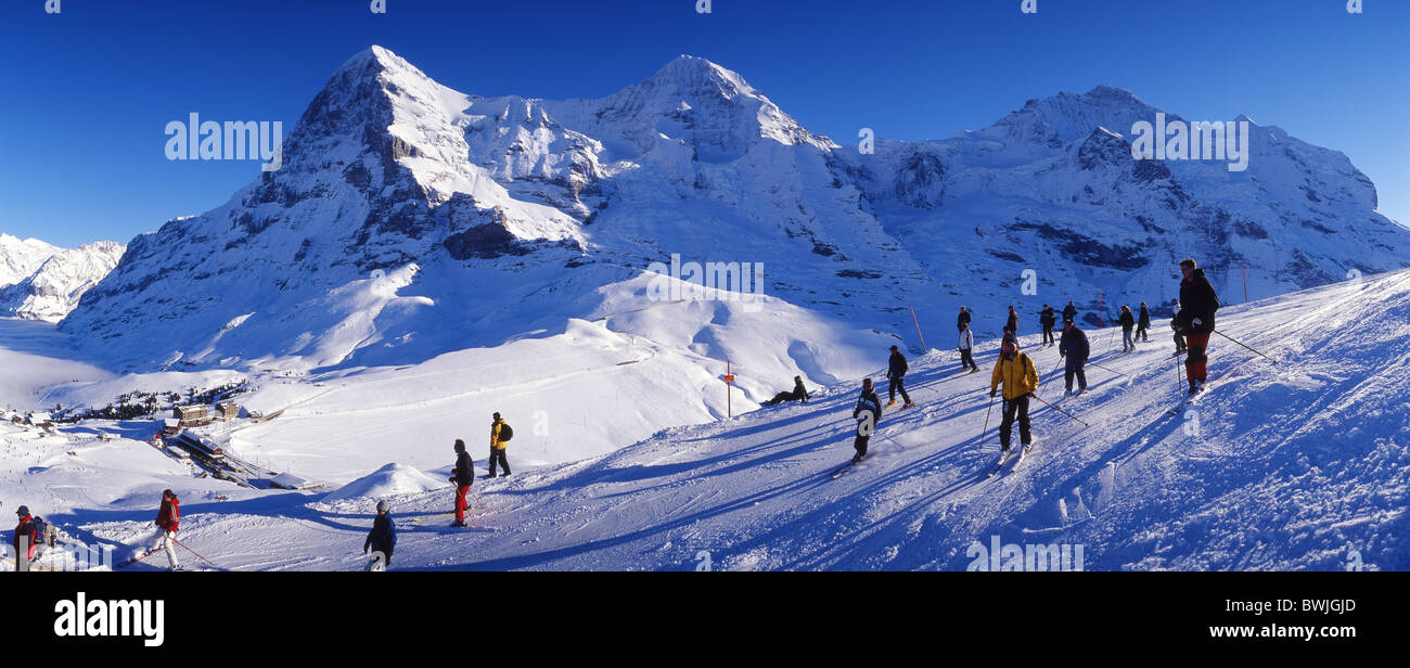 winter sports skiing area ski runway runway ski snowboard winter snow skier Snowboarder mountains Alps sce Stock Photo